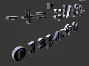 english letters - steel dark 3D Model