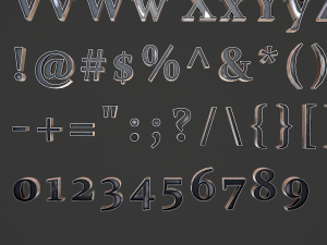 english letters - steel dark 3D Model