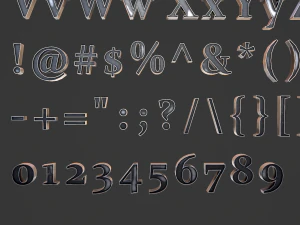 अंग्रेजी अक्षर - स्टील डार्क 3D मॉडल