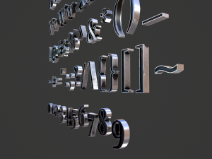 english letters - steel dark 3D Model