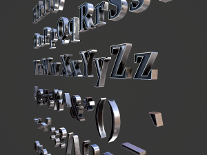 english letters - steel dark 3D Model
