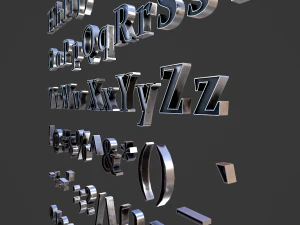 अंग्रेजी अक्षर - स्टील डार्क 3D मॉडल