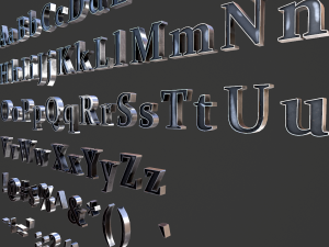 english letters - steel dark 3D Model