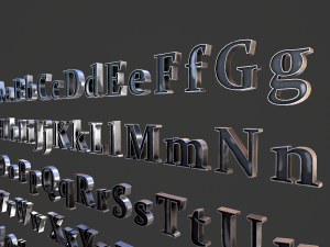 english letters - steel dark 3D Model