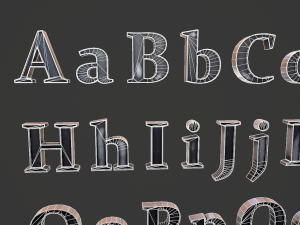 english letters - steel dark 3D Model