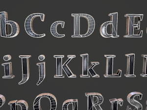 english letters - steel dark 3D Model