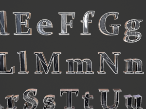 english letters - steel dark 3D Model