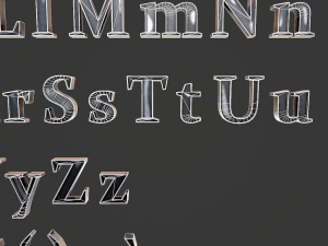 english letters - steel dark 3D Model