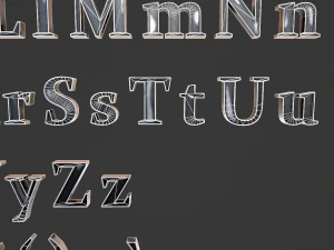 अंग्रेजी अक्षर - स्टील डार्क 3D मॉडल