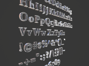 english letters - steel dark 3D Model