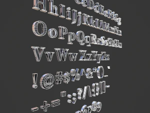 अंग्रेजी अक्षर - स्टील डार्क 3D मॉडल