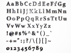 english letters - steel dark 3D Model