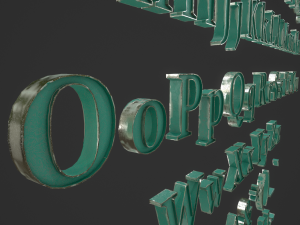 english letters - steel green 3D Model