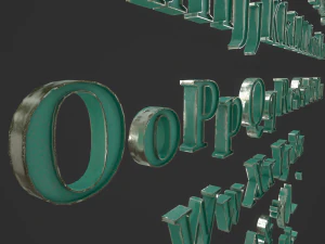 english letters - steel green 3D Model