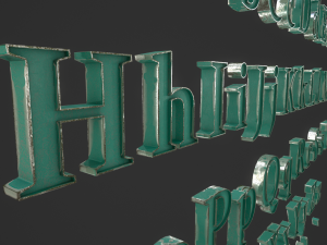 english letters - steel green 3D Model