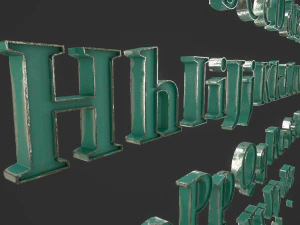 english letters - steel green 3D Model