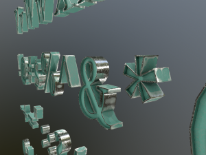 english letters - steel green 3D Model