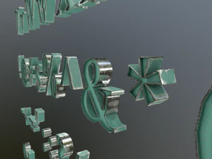 english letters - steel green 3D Model
