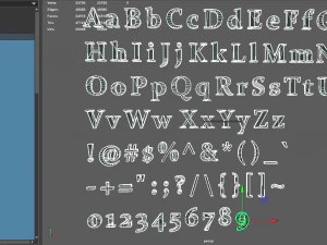 english letters - steel green 3D Model