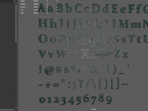 english letters - steel green 3D Model