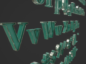 english letters - steel green 3D Model