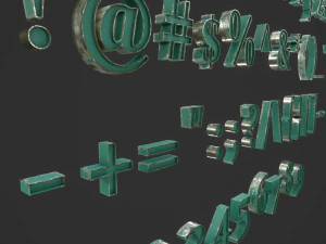 english letters - steel green 3D Model