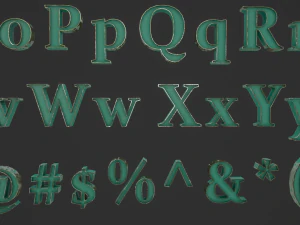 english letters - steel green 3D Model