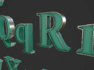 english letters - steel green 3D Model