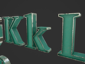 english letters - steel green 3D Model