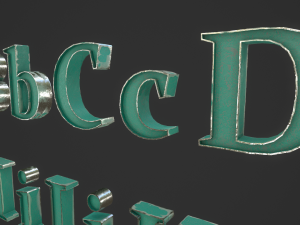 english letters - steel green 3D Model