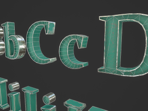 english letters - steel green 3D Model
