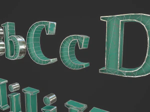 english letters - steel green 3D Model