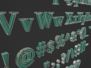 english letters - steel green 3D Model