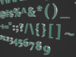 english letters - steel green 3D Model