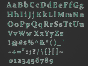 english letters - steel green 3D Model