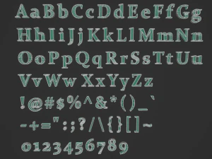 english letters - steel green 3D Model