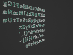 english letters - steel green 3D Model