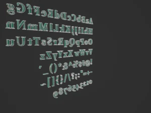 english letters - steel green 3D Model