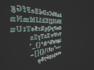 english letters - steel green 3D Model