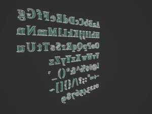 english letters - steel green 3D Model