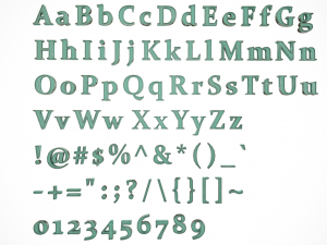 english letters - steel green 3D Model