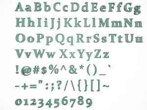 english letters - steel green 3D Model