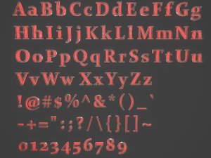 english letters - steel red Modèle 3D