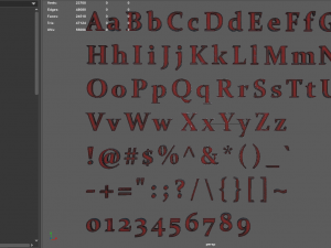 english letters - steel red Modèle 3D