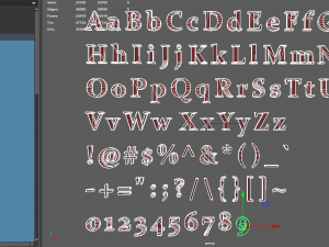english letters - steel red Modèle 3D