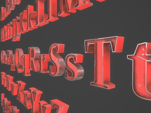 english letters - steel red Modèle 3D