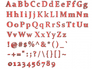 english letters - steel red Modèle 3D