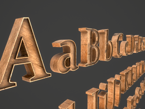english letters - woods 3D Model