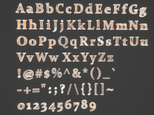 english letters - woods Model 3D