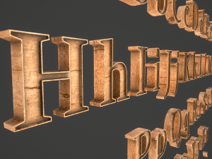 english letters - woods Model 3D